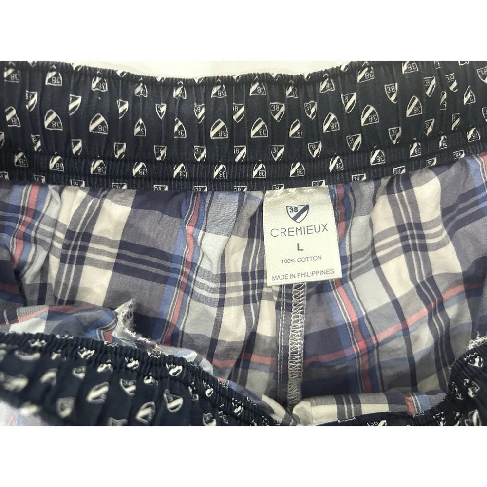 Daniel Cremieux Men's Sleep Lounge Shorts Size L 100% Cotton Y2K Plaid Nautical